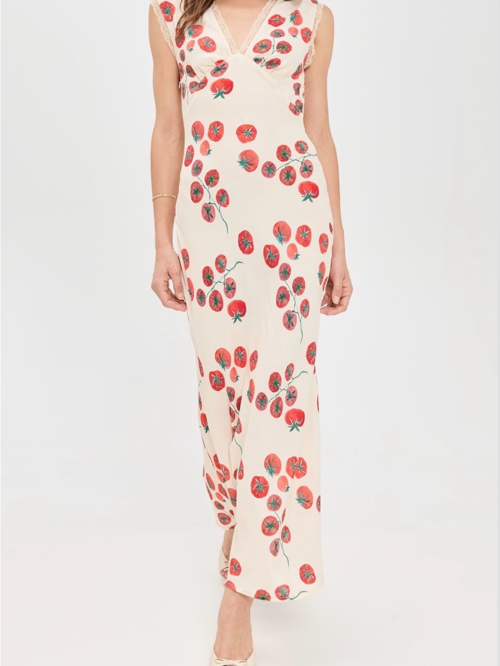 VRG GIRL bias cut maxi Roma tomato dress NWT size 8